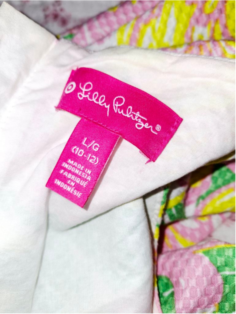 Lilly Pulitzer Mini Dress L Pink Yellow Flamingo wedding party feminine preppy - Picture 3 of 4
